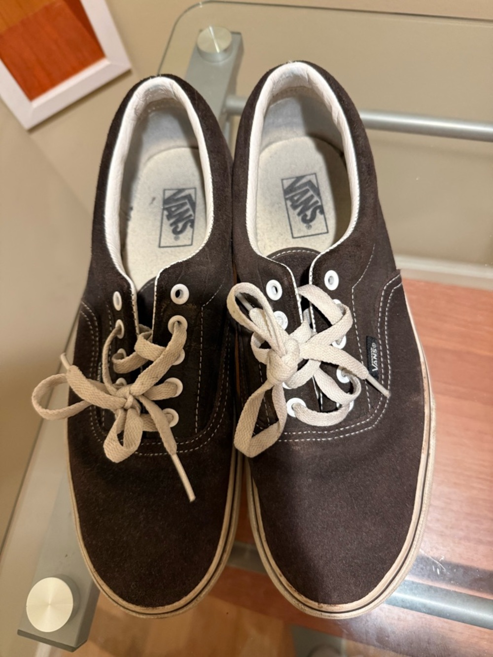 Vans Men’s Authentic Canvas Sneakers in Dark Brown